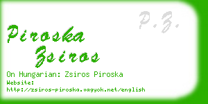 piroska zsiros business card